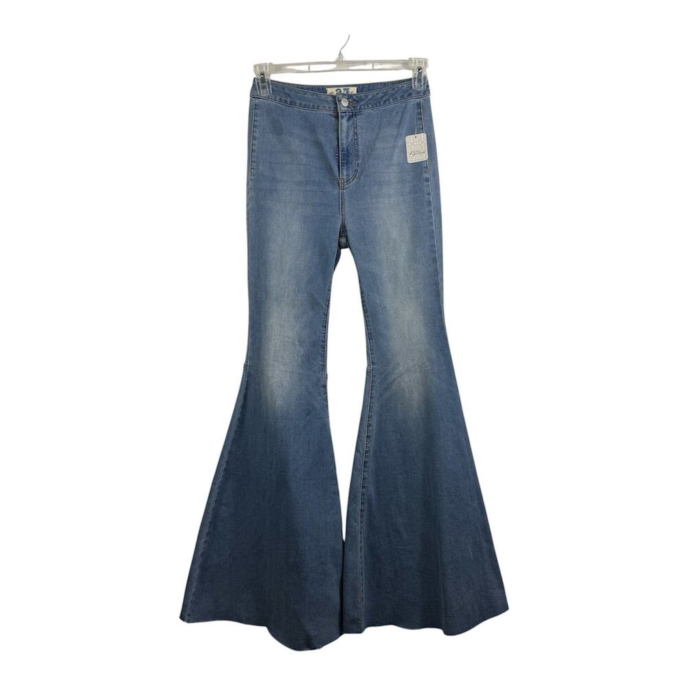 NWT Free People Just Float On Flare Jeans Size 27 Bell Bottom High Rise Bohemian